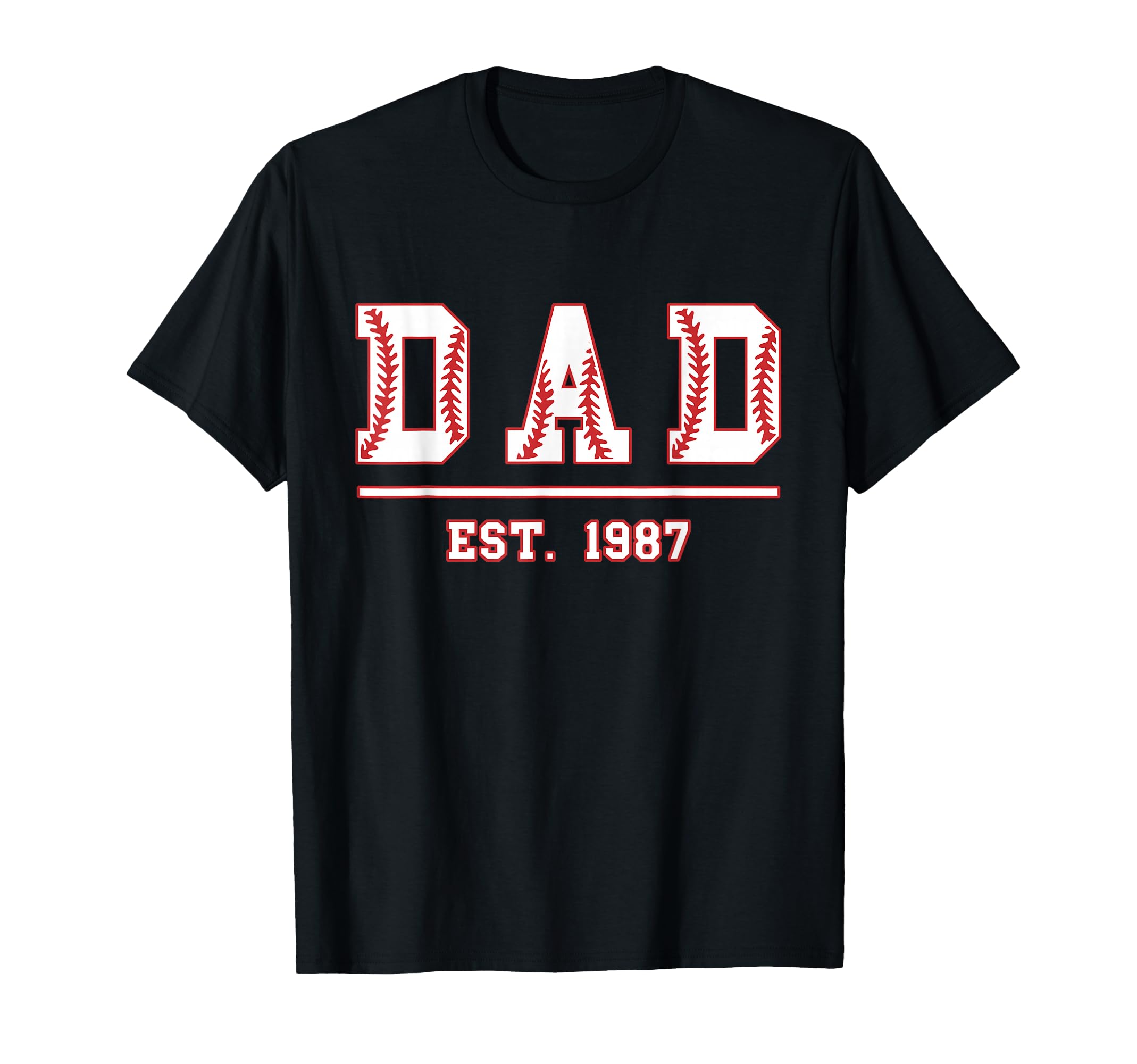 Dad Est 1987 Funny Sports Year T-Shirt - Custom Art Print Unisex - T-Shirt, Sweatshirt, Hoodie