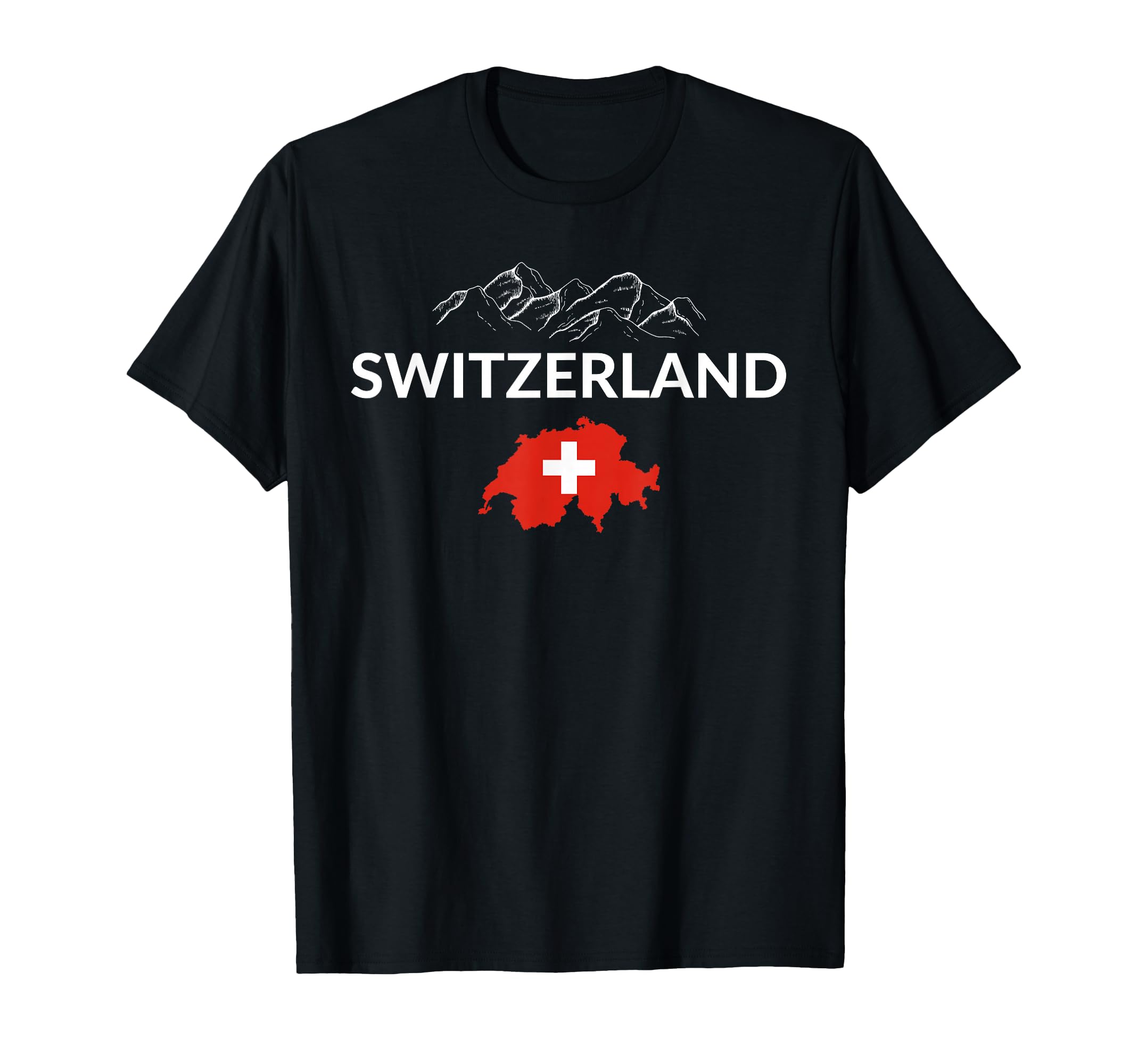 Switzerland Flag Hiking Holiday T-Shirt - Casual Everyday Wear for Adults - T-Shirt, Sweatshirt, Hoodie