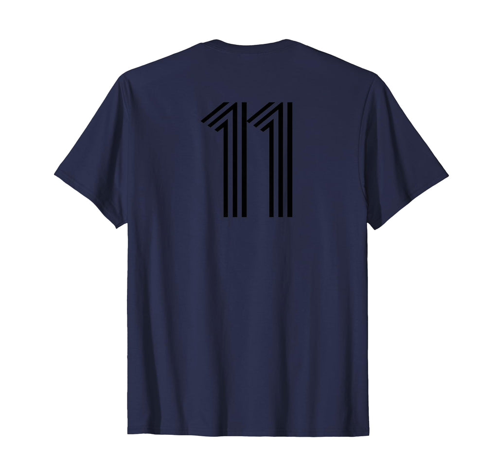 Number 11 Baseball Football Soccer Back T-Shirt - Custom Art Print Unisex - T-Shirt, Sweatshirt, Hoodie