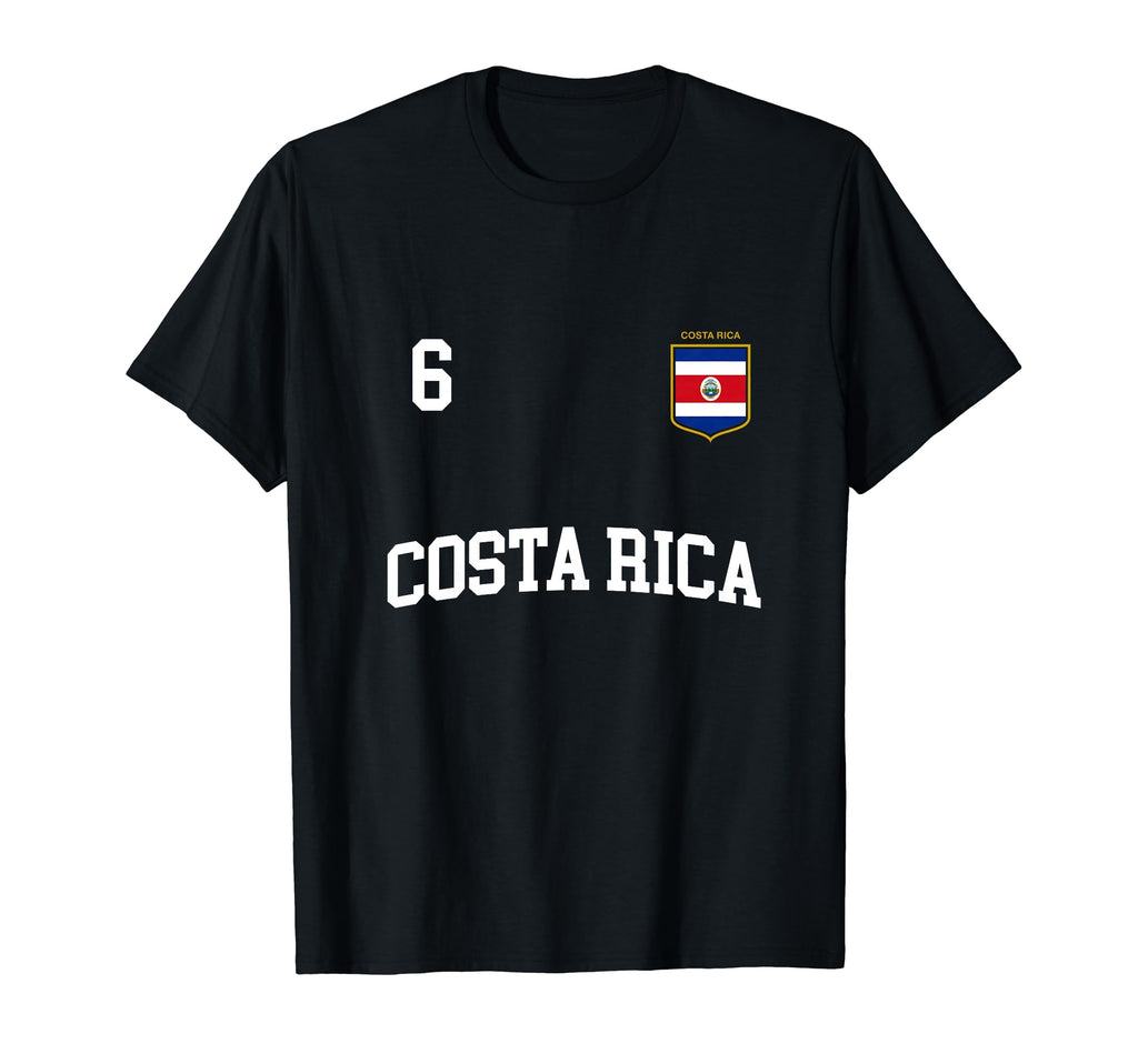 Costa Rica Team Sports Number 6 T-Shirt - Minimalist Print for Adults - T-Shirt, Sweatshirt, Hoodie