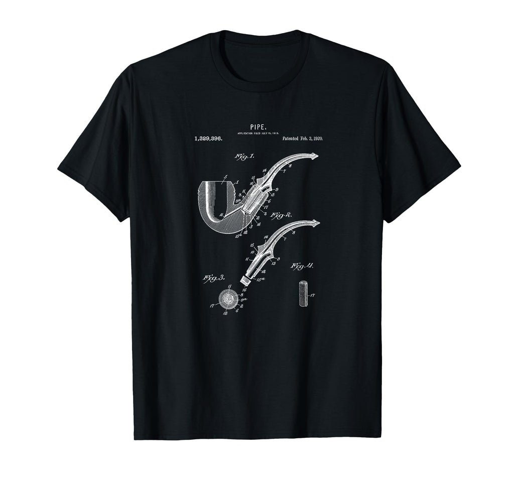 Smoking Pipe Blueprint Drawing Detective T-Shirt - Graphic Print Unisex - T-Shirt, Sweatshirt, Hoodie
