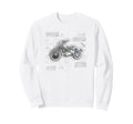 Motorbike Blueprint Motorcycle Bike Sweatshirt - Fun Novelty Design Unisex - T-Shirt, Sweatshirt, Hoodie