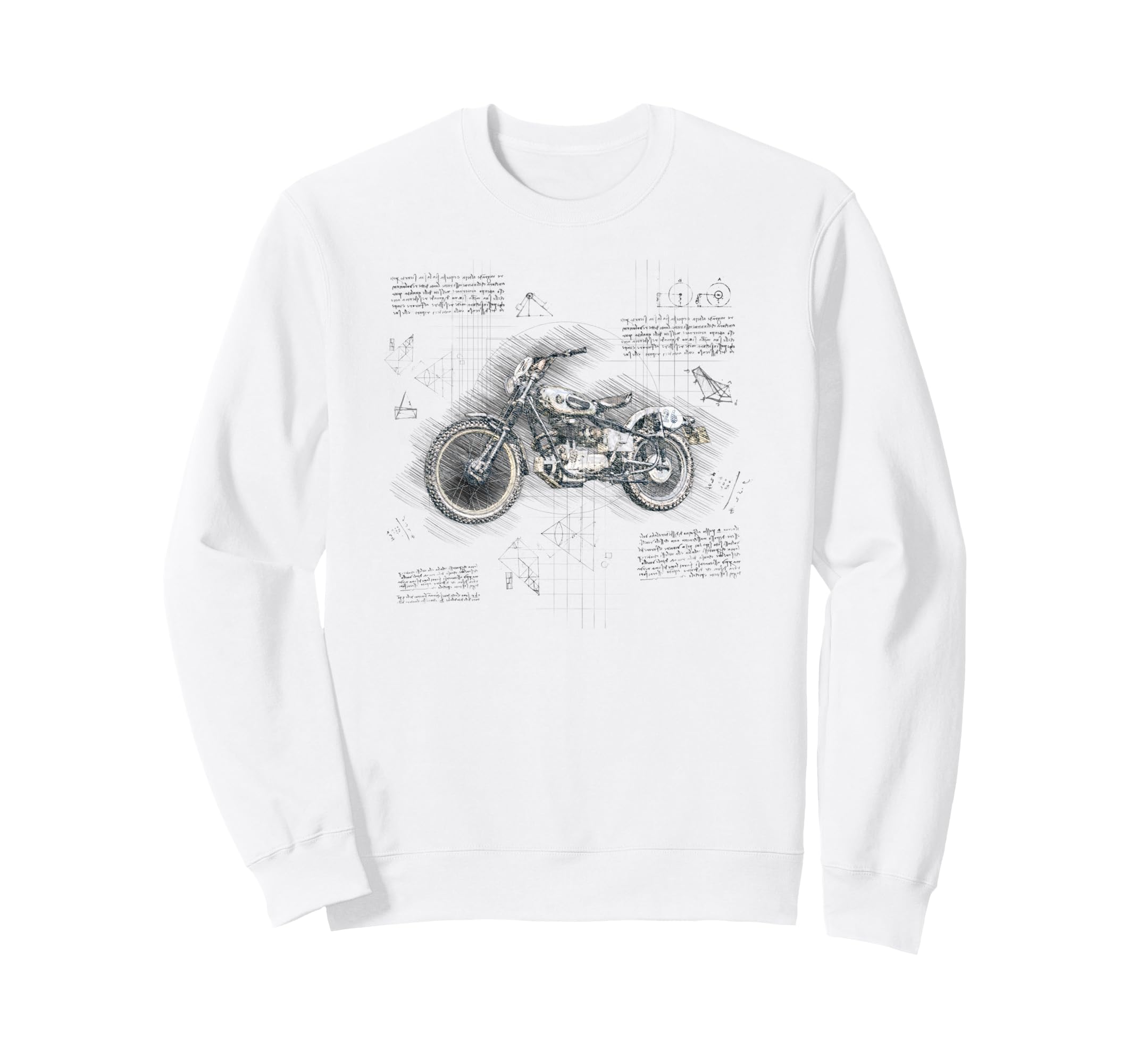 Motorbike Blueprint Motorcycle Bike Sweatshirt - Fun Novelty Design Unisex - T-Shirt, Sweatshirt, Hoodie