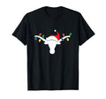 White Longhorn Lights Santa Hat Horn T-Shirt - Streetwear Style Men Women - T-Shirt, Sweatshirt, Hoodie