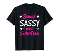 Happy 17Th Birthday Sweet Sassy T-Shirt - Trendy Graphic for Adults - T-Shirt, Sweatshirt, Hoodie