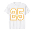 Number 25 Red Yellow White Football T-Shirt - Unique Graphic Men Women - T-Shirt, Sweatshirt, Hoodie