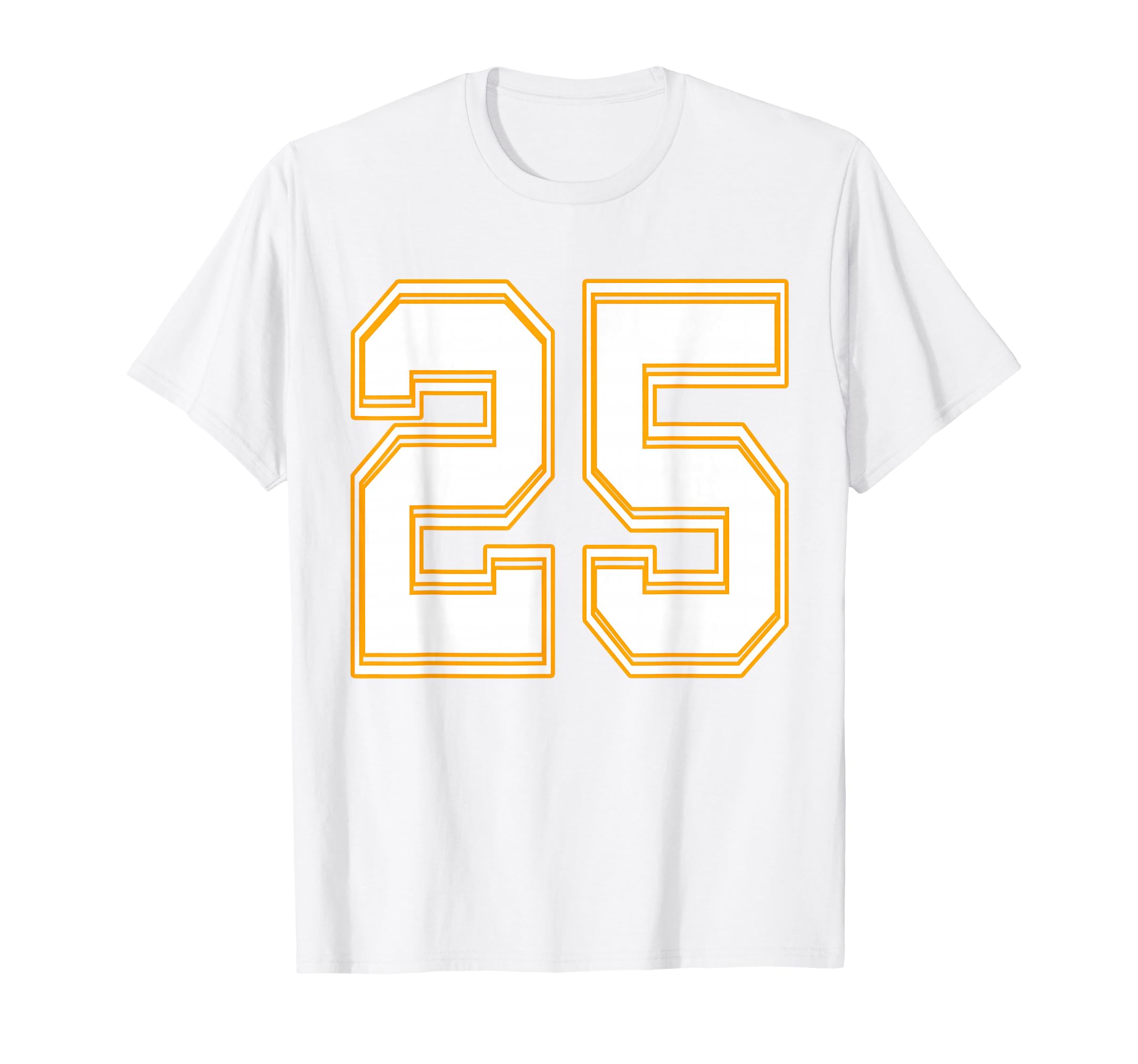 Number 25 Red Yellow White Football T-Shirt - Unique Graphic Men Women - T-Shirt, Sweatshirt, Hoodie