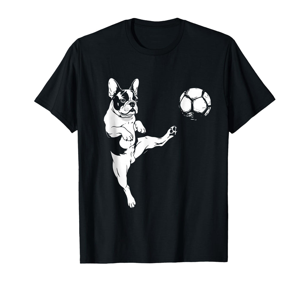 French Bulldog Soccer Player Funny T-Shirt - Minimalist Print Men Women - T-Shirt, Sweatshirt, Hoodie