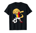 Dabbing Golden Retriever Romania Soccer T-Shirt - Trendy Graphic Men Women - T-Shirt, Sweatshirt, Hoodie