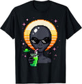 Retro Alien Pixel Art Space Drink Synthwave Sunset - Adult & Kids T-Shirts, Sweatshirts & Hoodies apparel design preview 1
