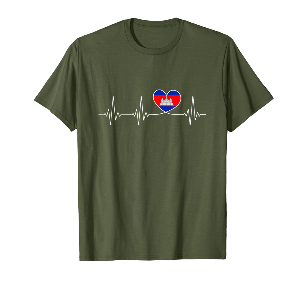 Cambodia Love Heartbeat And Cambodian T-Shirt - Streetwear Style Unisex - T-Shirt, Sweatshirt, Hoodie