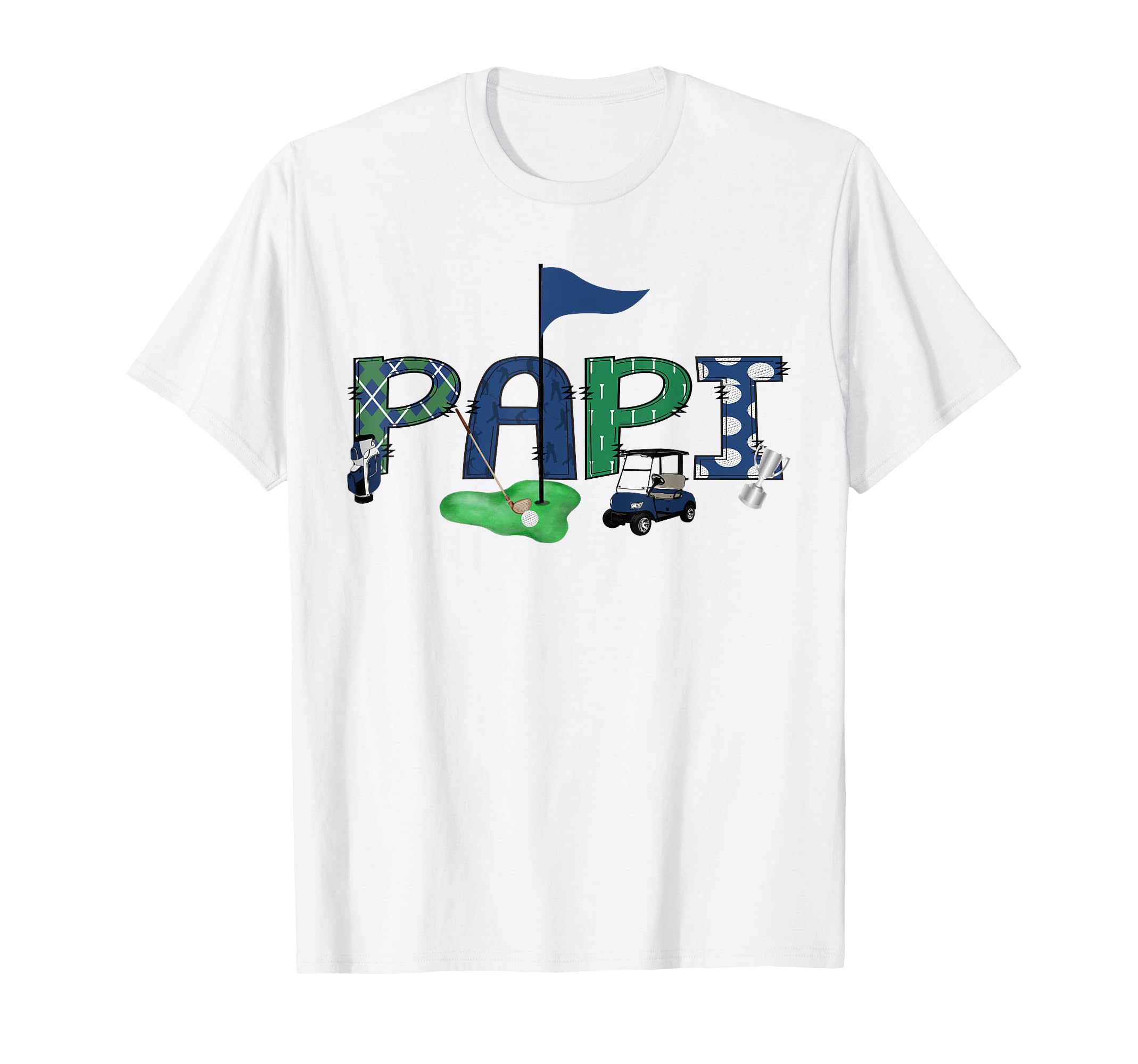 Papi Birthday Hole One Golf Sport T-Shirt - Custom Art Print Men Women - T-Shirt, Sweatshirt, Hoodie