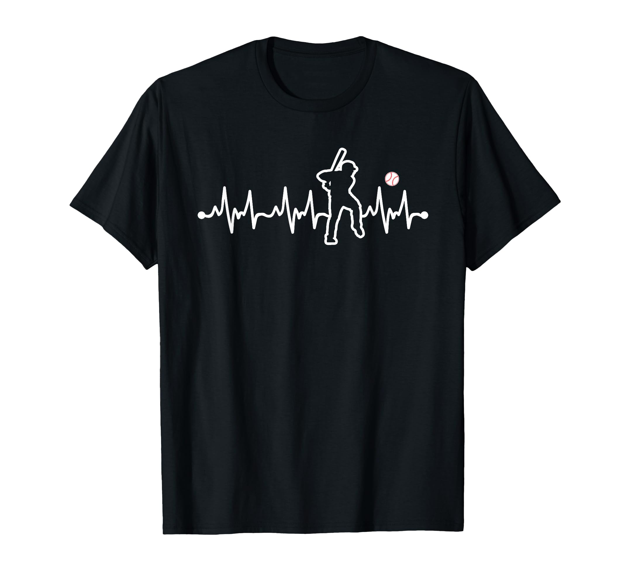 Baseball Heartbeat Baseball Coach T-Shirt - Graphic Print Unisex - T-Shirt, Sweatshirt, Hoodie
