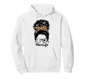 Mom Life Messy Bun Curly Hair Baseball Hoodie - Unique Graphic Men Women - T-Shirt, Sweatshirt, Hoodie