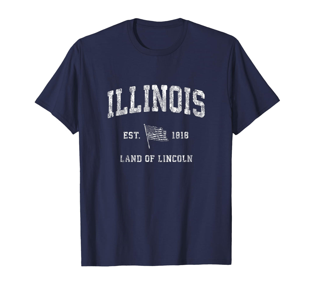 Illinois Us Flag Sports Patriotic T-Shirt - Graphic Print Men Women - T-Shirt, Sweatshirt, Hoodie