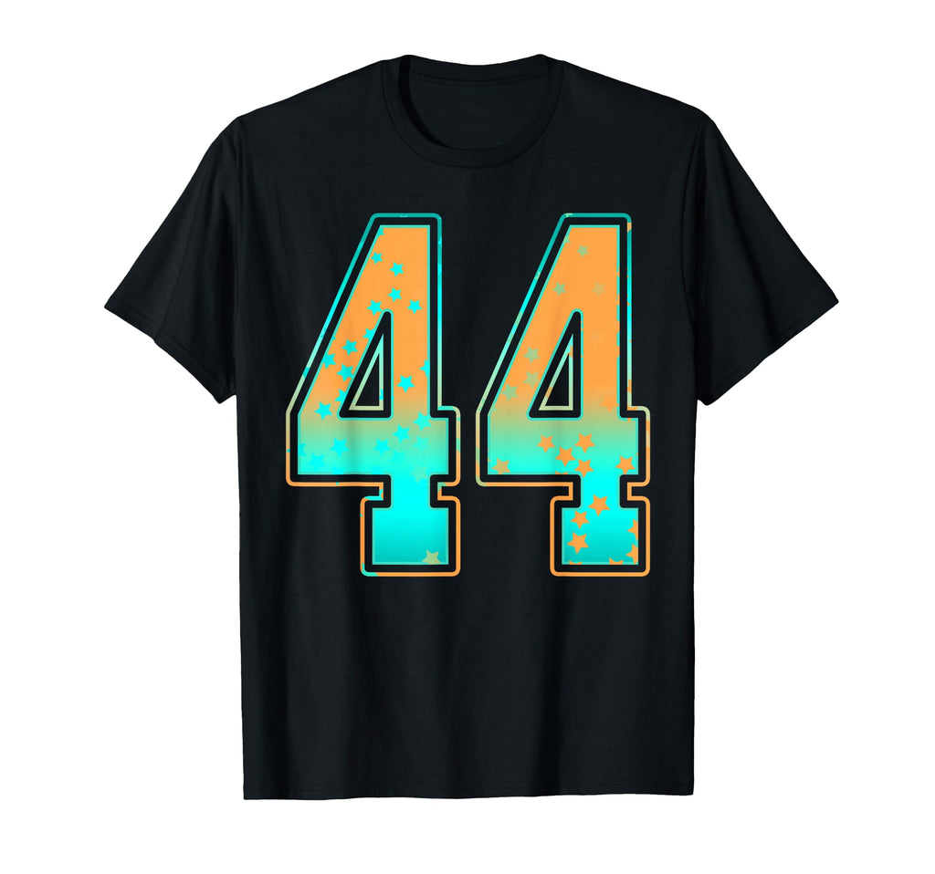 Mint Green Teal Orange Number 44 T-Shirt - Minimalist Print for Adults - T-Shirt, Sweatshirt, Hoodie