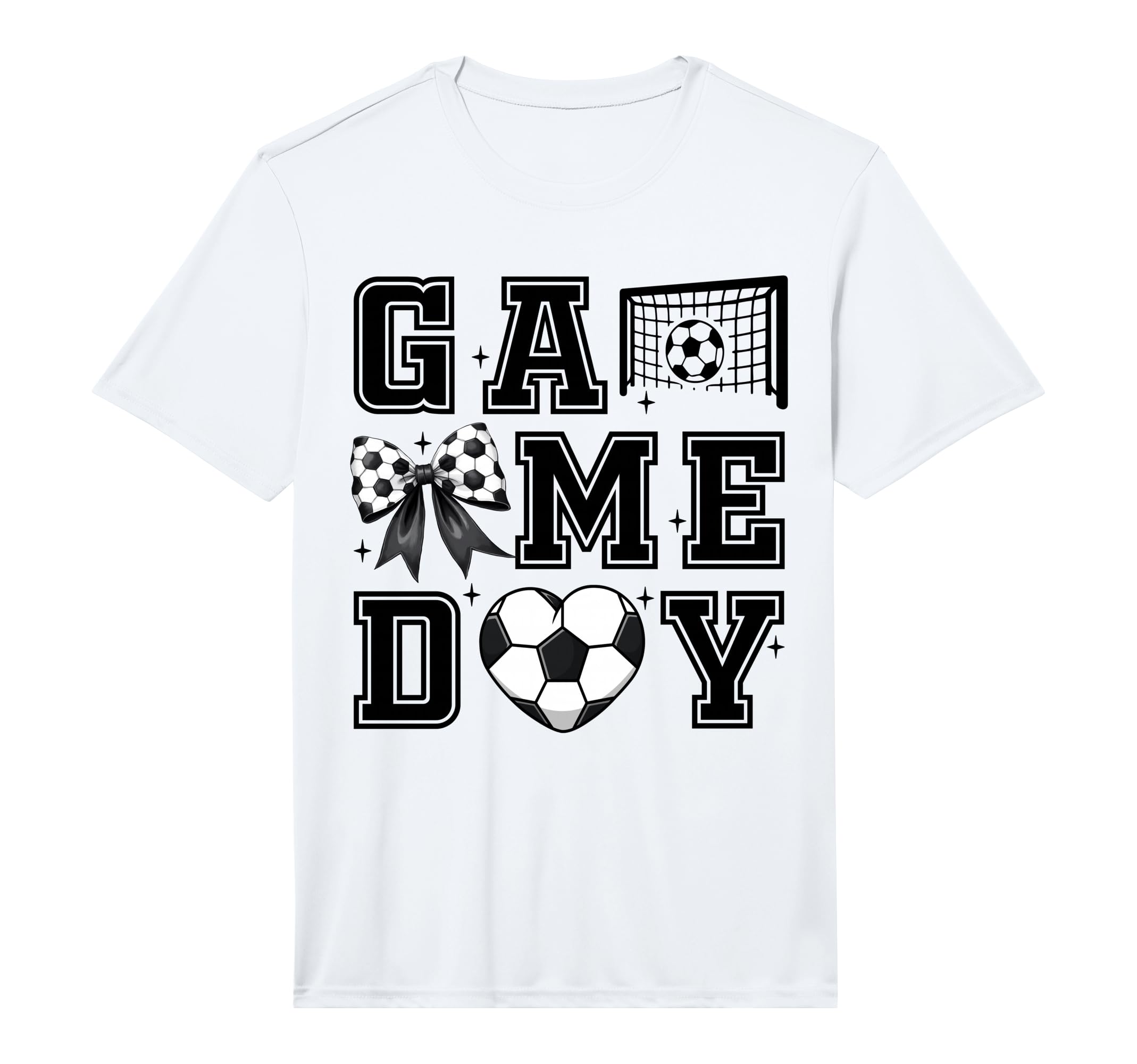 Soccer Coquette Bow Gameday Cheer T-Shirt - Custom Art Print for Adults - T-Shirt, Sweatshirt, Hoodie