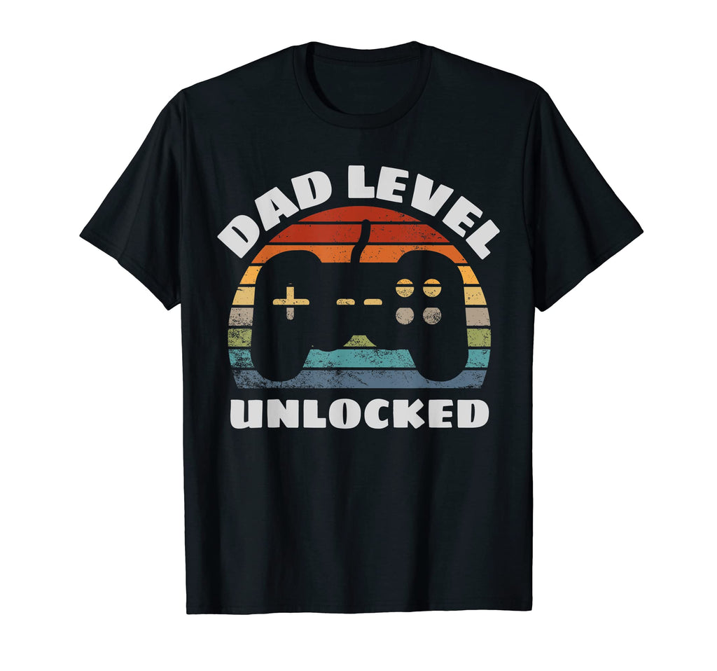 Mens Dad Level Unlocked Gamer T-Shirt - Minimalist Print for Adults - T-Shirt, Sweatshirt, Hoodie