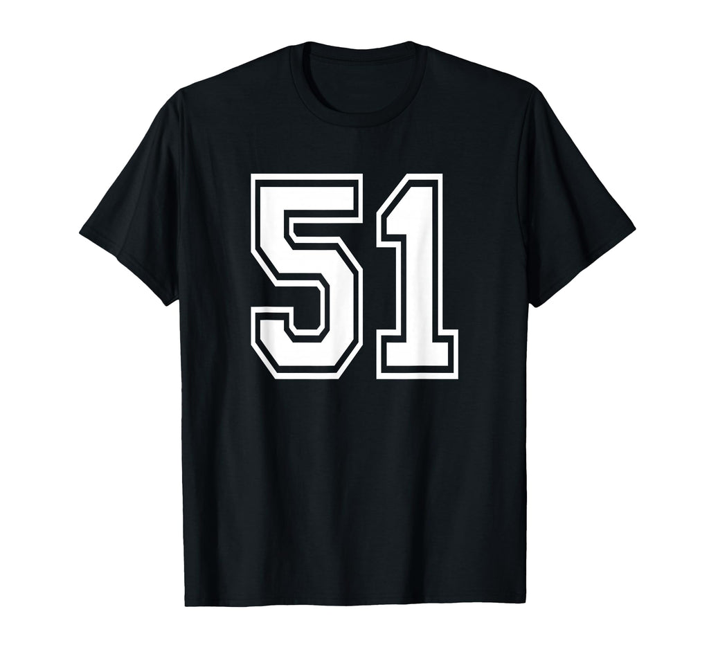 Number 51 Numbered Uniform Sports T-Shirt - Fun Novelty Design Unisex - T-Shirt, Sweatshirt, Hoodie
