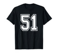 Number 51 Numbered Uniform Sports T-Shirt - Fun Novelty Design Unisex - T-Shirt, Sweatshirt, Hoodie