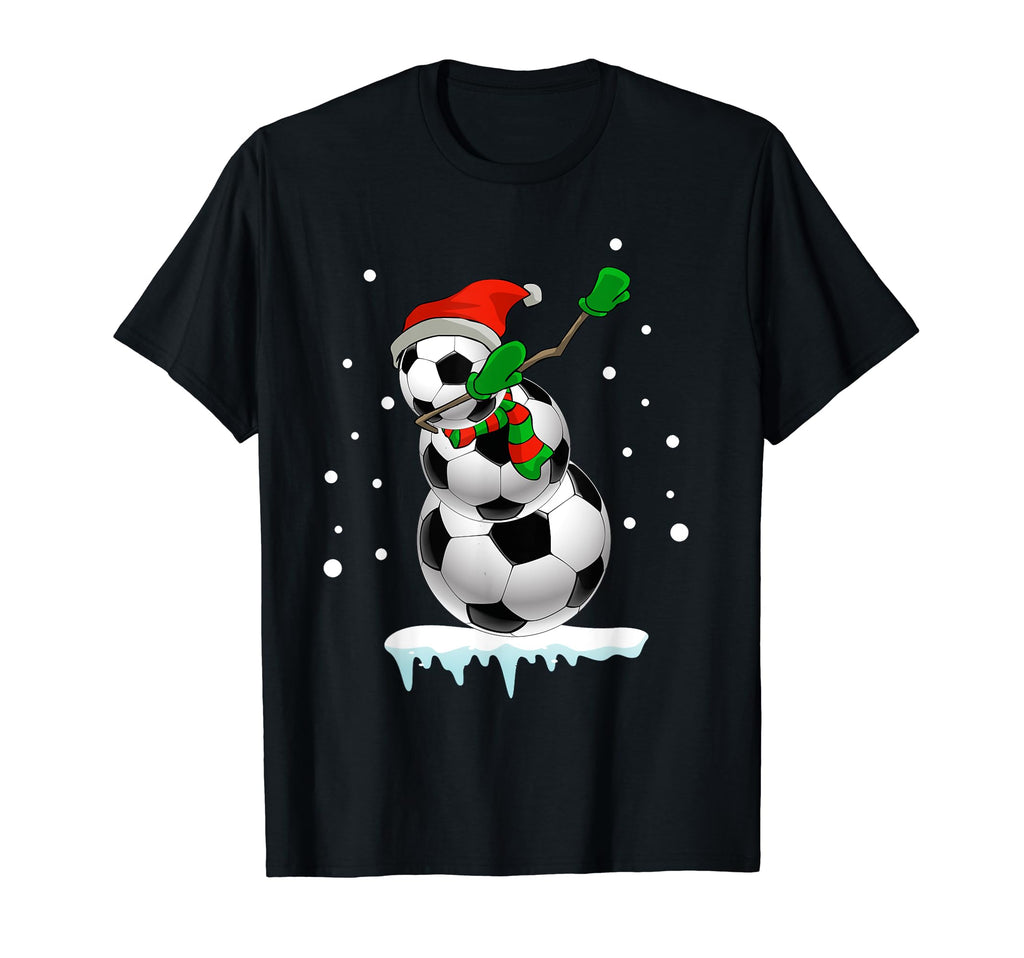 Dabbing Snowman Soccer Fun Gift T-Shirt - Custom Art Print Men Women - T-Shirt, Sweatshirt, Hoodie