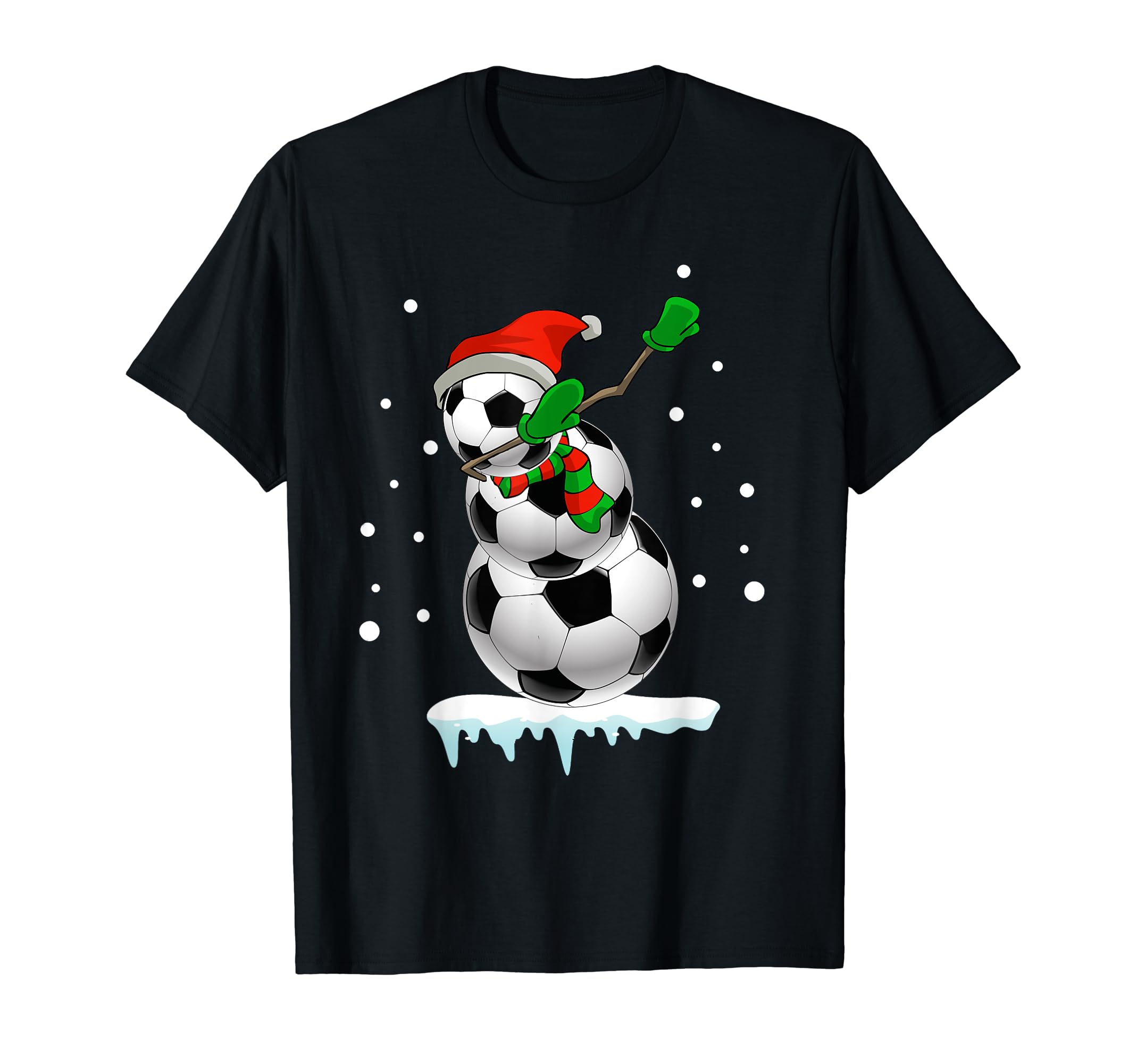 Dabbing Snowman Soccer Fun Gift T-Shirt - Custom Art Print Men Women - T-Shirt, Sweatshirt, Hoodie