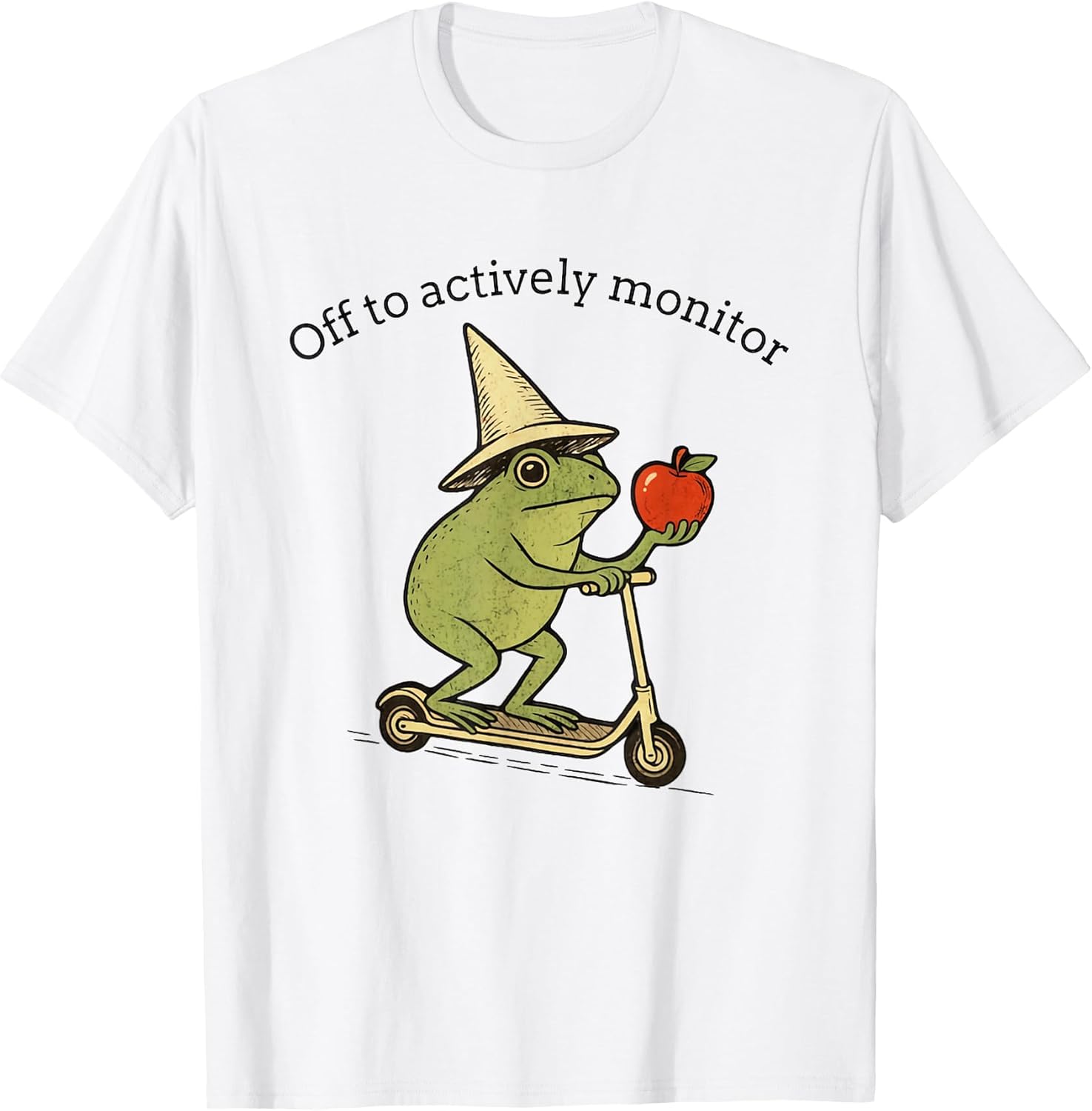 Off to Actively Monitor Funny Frog Scooter Teacher - Adult & Kids T-Shirts, Sweatshirts & Hoodies apparel design preview 1