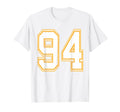 Number 94 Red Yellow White T-Shirt - Casual Everyday Wear Men Women - T-Shirt, Sweatshirt, Hoodie