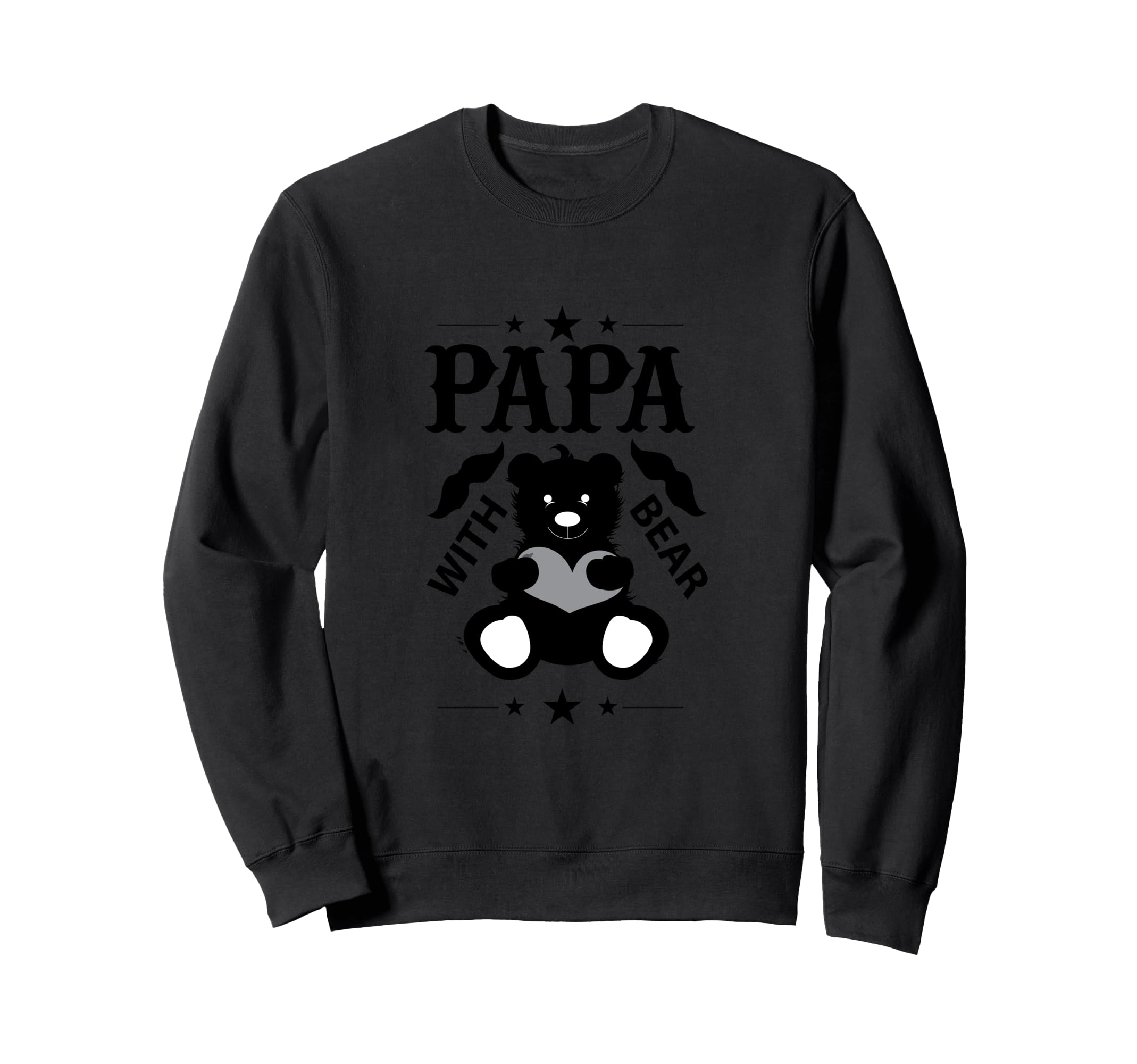 Papa Bear Mustache Teddy Dad Father Gift Hoodie - Novelty Apparel Unisex - T-Shirt, Sweatshirt, Hoodie