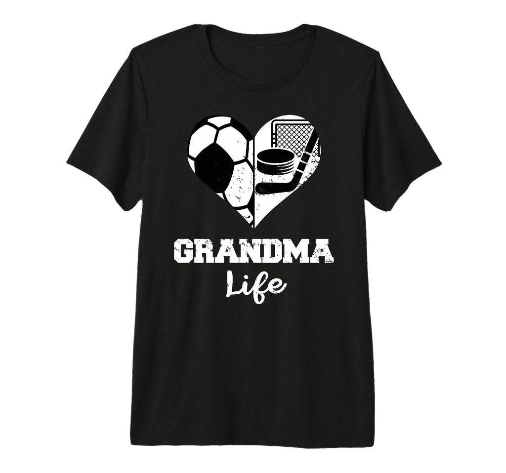 Grandma Life Heart Funny Soccer Hockey T-Shirt - Trendy Graphic for Adults - T-Shirt, Sweatshirt, Hoodie