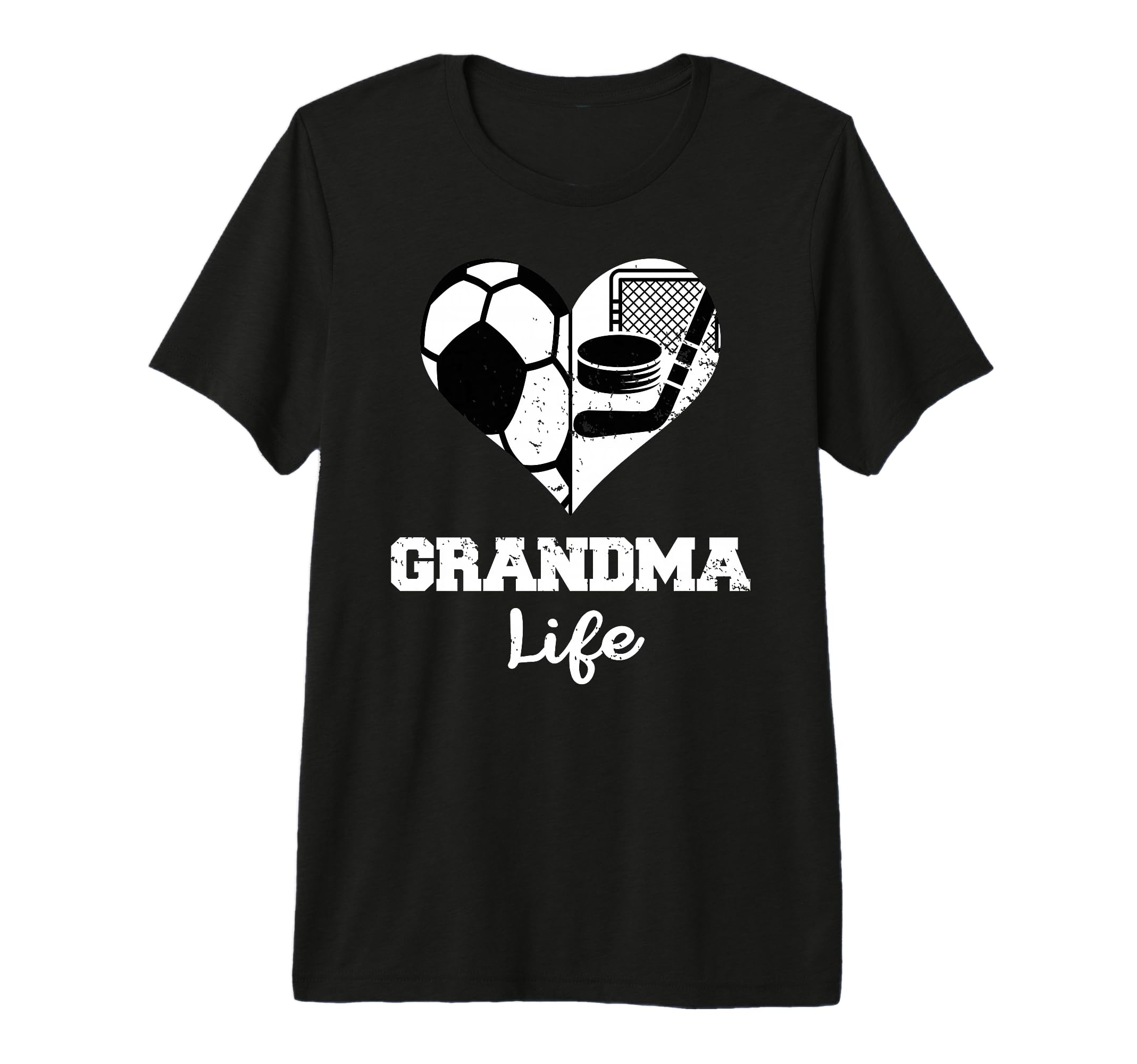 Grandma Life Heart Funny Soccer Hockey T-Shirt - Trendy Graphic for Adults - T-Shirt, Sweatshirt, Hoodie