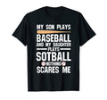 My Son Plays Baseball And My Daughter T-Shirt - Unique Graphic for Adults - T-Shirt, Sweatshirt, Hoodie