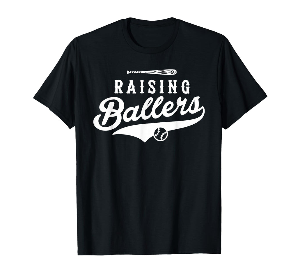 Raising Ballers Baseball Dad And Mom T-Shirt - Novelty Apparel Unisex - T-Shirt, Sweatshirt, Hoodie