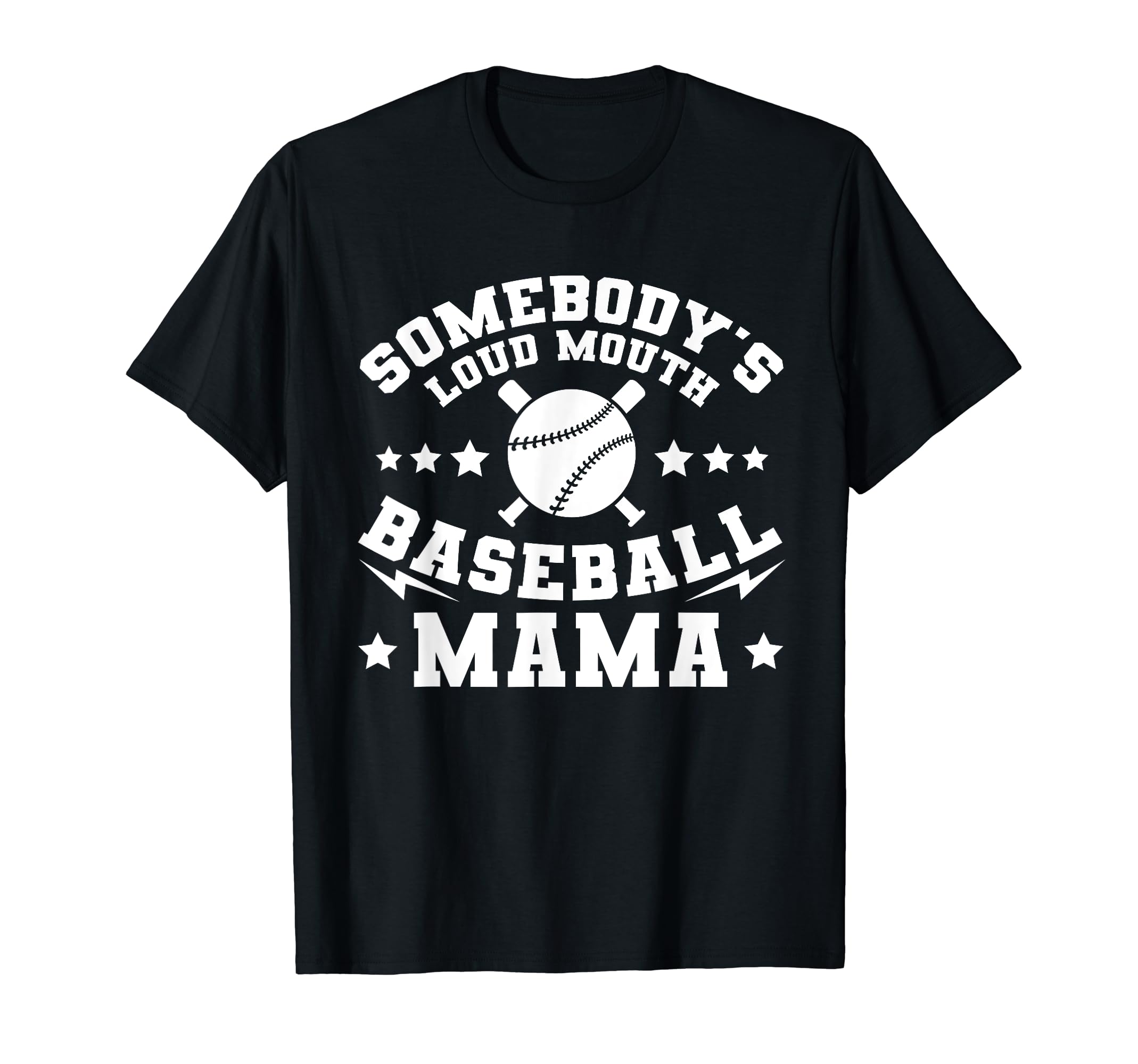 Somebodys Loud Mouth Baseball Mama T-Shirt - Minimalist Print for Adults - T-Shirt, Sweatshirt, Hoodie