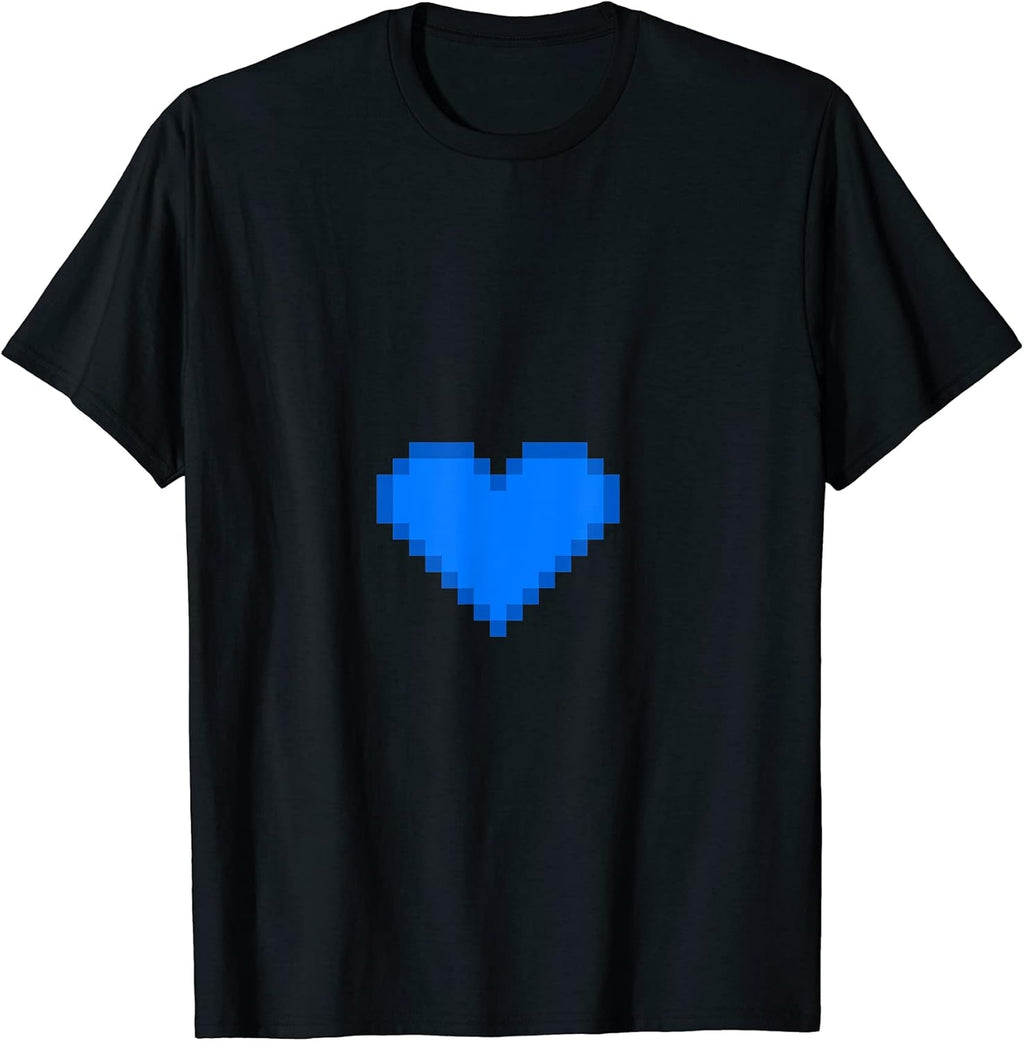 Blue Heart Pixel Art - Adult & Kids T-Shirts, Sweatshirts & Hoodies apparel design preview 1
