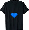 Blue Heart Pixel Art - Adult & Kids T-Shirts, Sweatshirts & Hoodies apparel design preview 1