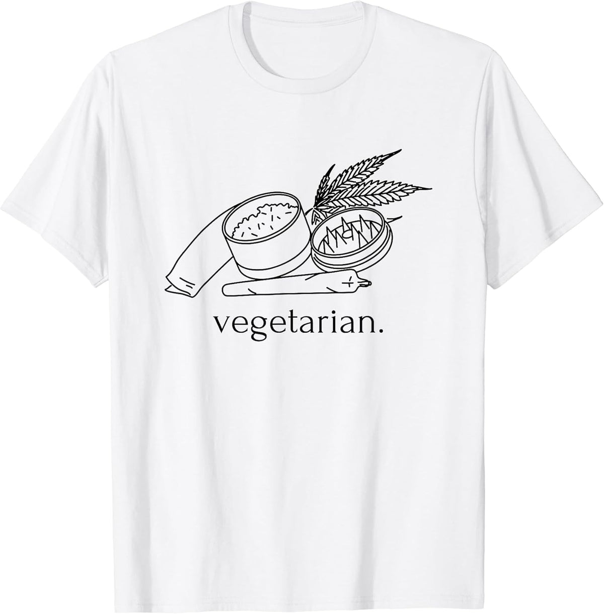 Vegetarian Weed Cannabis Marijuana Cute Funny Stoner - Adult & Kids T-Shirts, Sweatshirts & Hoodies apparel design preview 1
