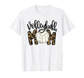 Volleyball Mom Leopard Funny Ball Mom T-Shirt - Minimalist Print Men Women - T-Shirt, Sweatshirt, Hoodie