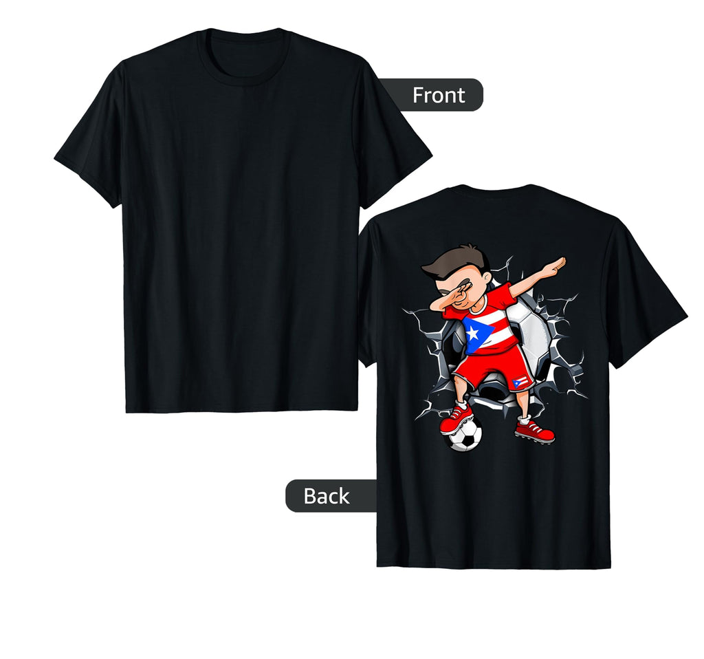 Dabbing Soccer Puerto Rico Football T-Shirt - Trendy Graphic for Adults - T-Shirt, Sweatshirt, Hoodie