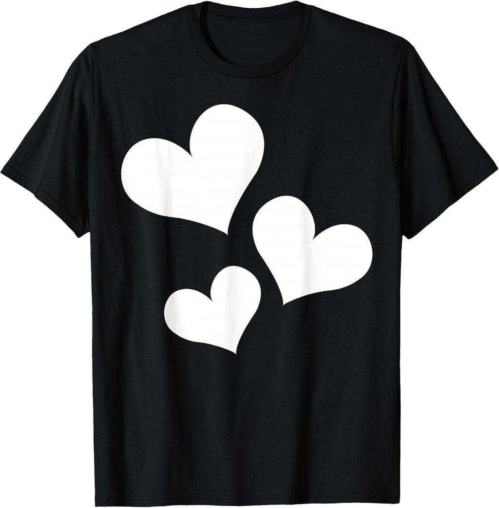 Simple three hearts symbol white minimalist cute - Adult & Kids T-Shirts, Sweatshirts & Hoodies apparel design preview 1