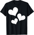 Simple three hearts symbol white minimalist cute - Adult & Kids T-Shirts, Sweatshirts & Hoodies apparel design preview 1