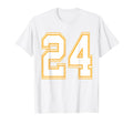 Number 24 Red Yellow White Football T-Shirt - Aesthetic Graphic Men Women - T-Shirt, Sweatshirt, Hoodie