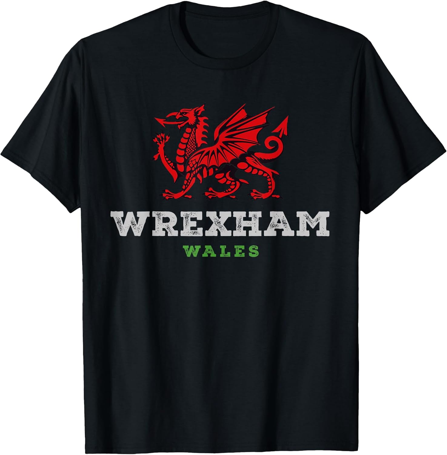 Wrexham Wales Welsh Dragon Flag Vintage - Adult & Kids T-Shirts, Sweatshirts & Hoodies apparel design preview 1
