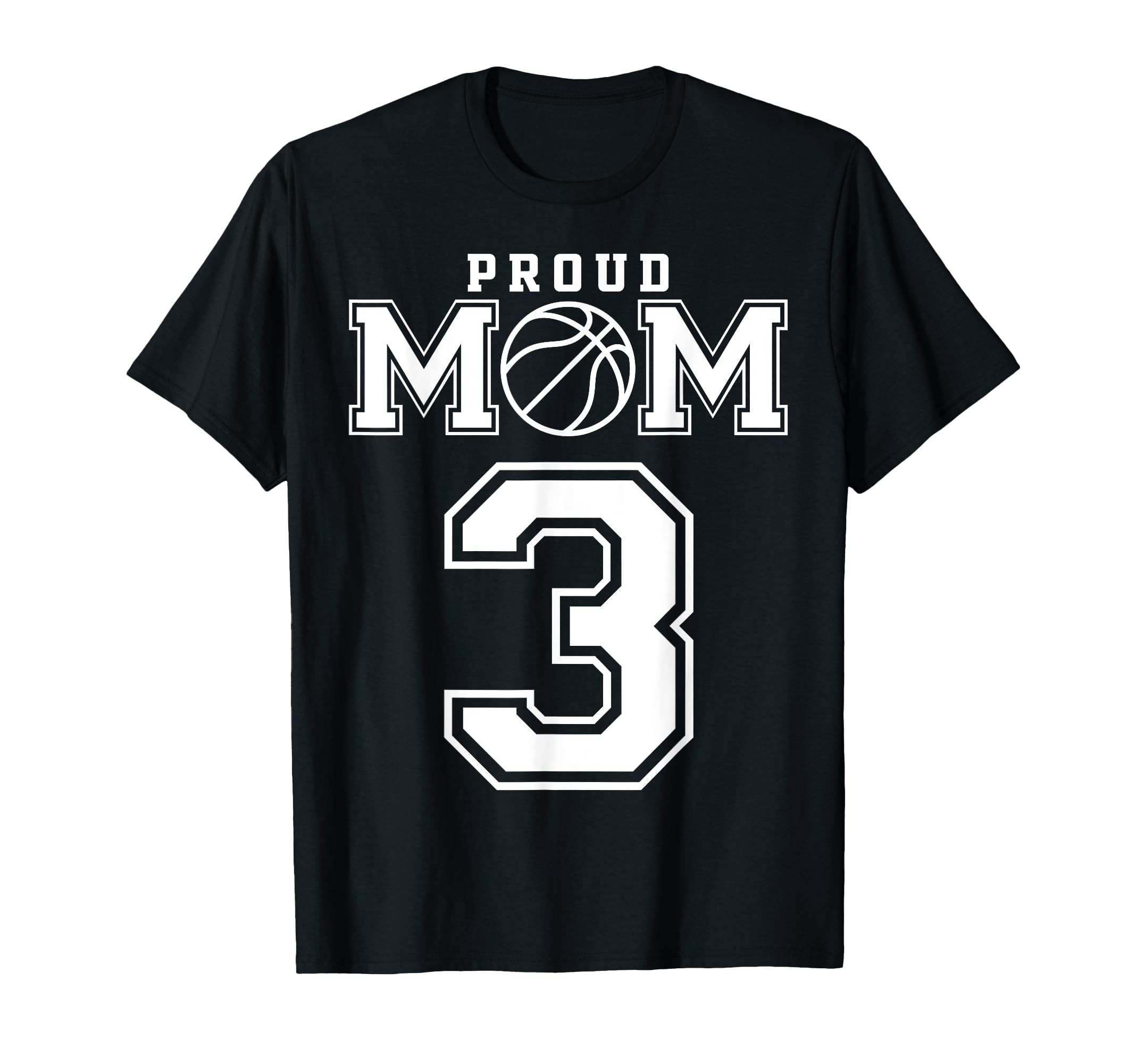 Number 3 Custom Proud Basketball Mom T-Shirt - Minimalist Print Unisex - T-Shirt, Sweatshirt, Hoodie