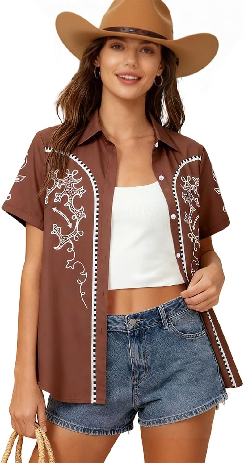 Western for Women Vintage Cowboy Cowgirl Button Down - Adult & Kids T-Shirts, Sweatshirts & Hoodies apparel design preview 1
