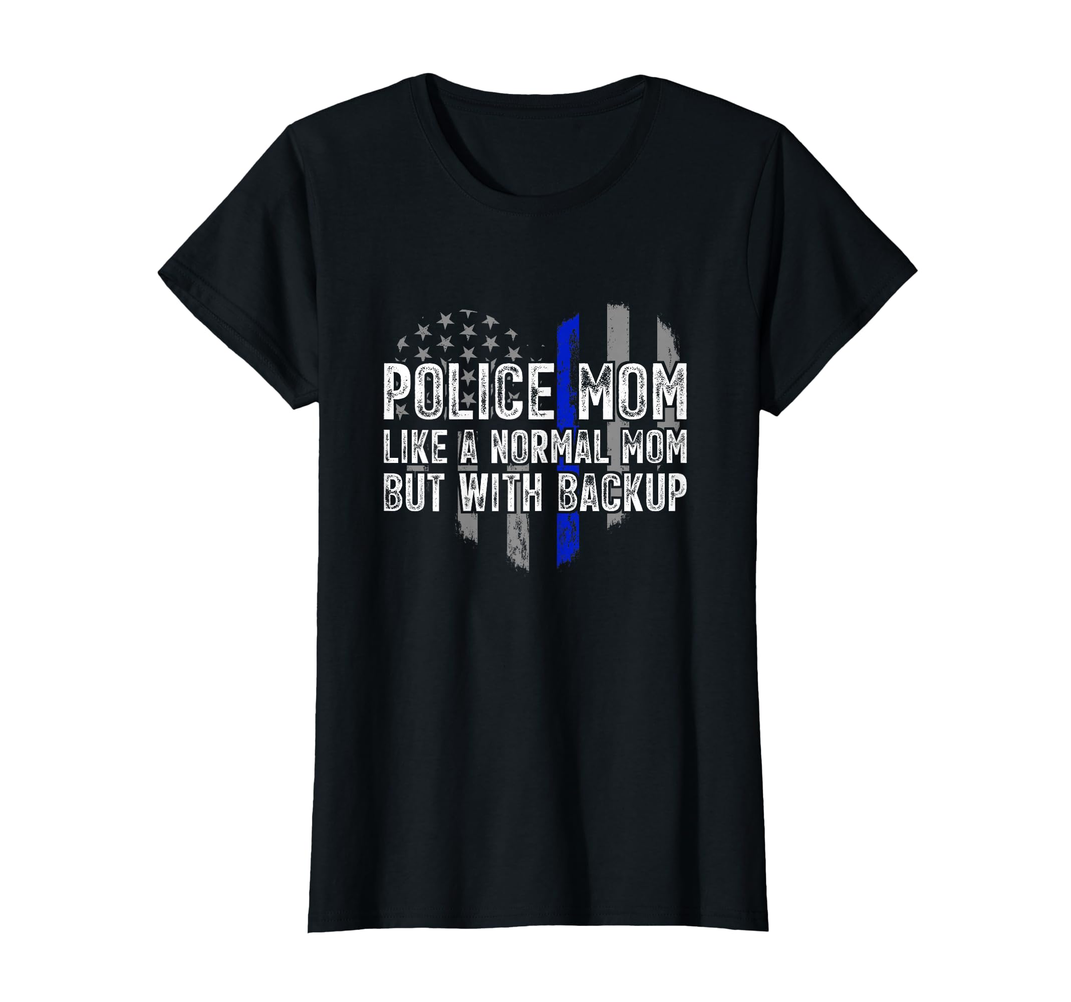 Police Mom Blue Line Flag T-Shirt - Graphic Print Men Women - T-Shirt, Sweatshirt, Hoodie