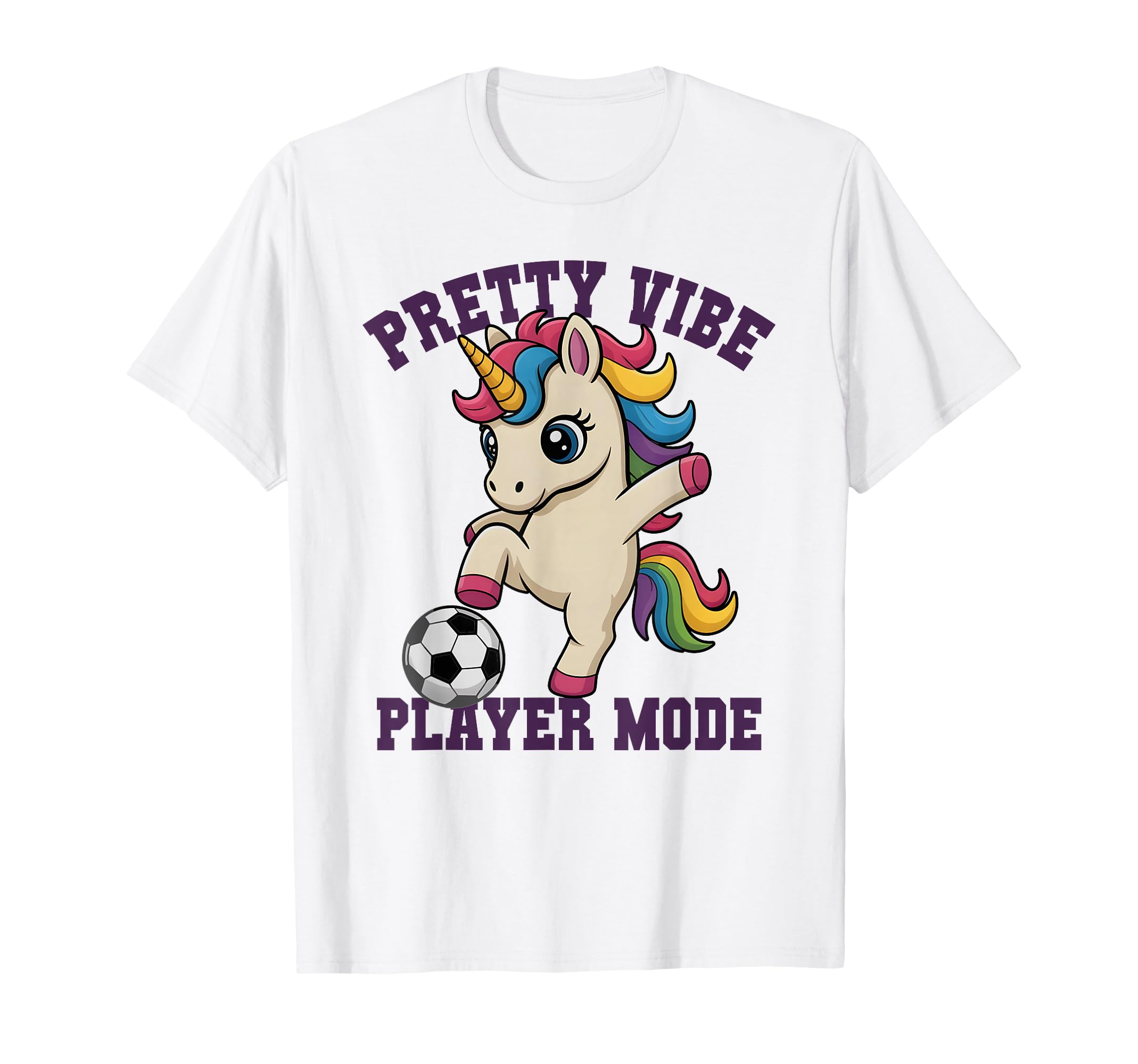 Soccer Pretty Vibe Unicorn Player T-Shirt - Casual Everyday Wear Men Women - T-Shirt, Sweatshirt, Hoodie