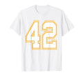 Number 42 Red Yellow White Football T-Shirt - Novelty Apparel for Adults - T-Shirt, Sweatshirt, Hoodie