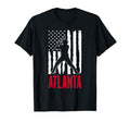 Atlanta American Flag Distressed T-Shirt - Fun Novelty Design Unisex - T-Shirt, Sweatshirt, Hoodie