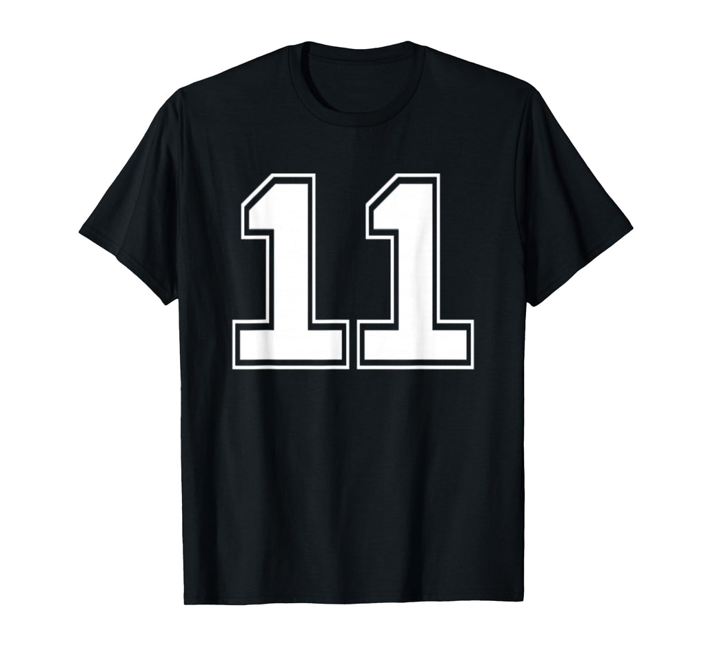 Number 11 Baseball Football Soccer T-Shirt - Custom Art Print for Adults - T-Shirt, Sweatshirt, Hoodie